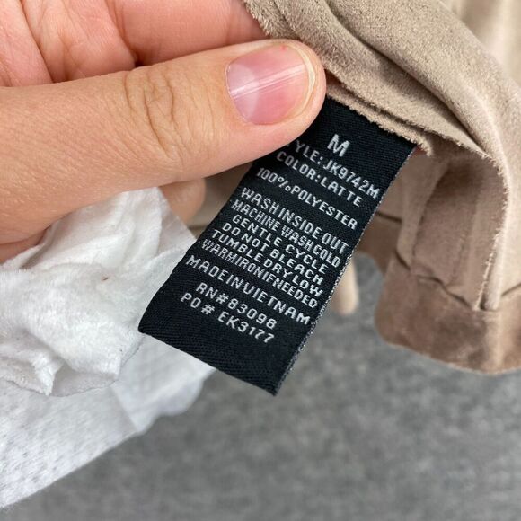 Cavalini Jacket Women M Medium Beige Collared Open Front Long Sleeve Pockets - Picture 6 of 9